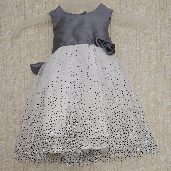 Toddler Marmellata Gray & White Embellished Tiered Dress - Picture 1 of 9